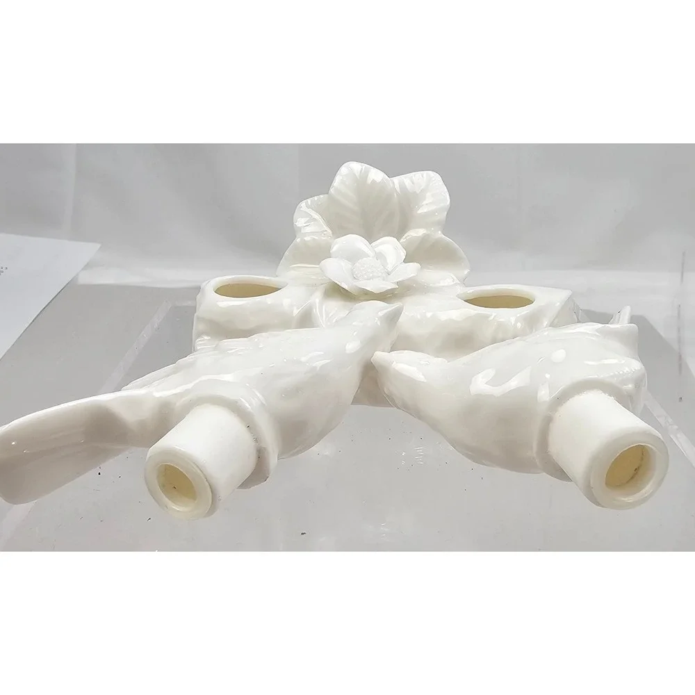 Lenox White Porcelain Cardinal Bird‎ Salt and Pepper Shakers with Log Base Set